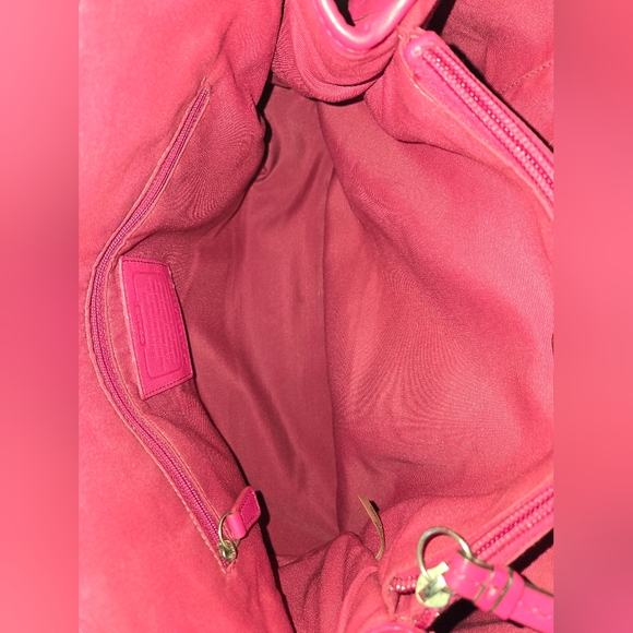 Coach Pink Perforated Leather Tote - Picture 9 of 16